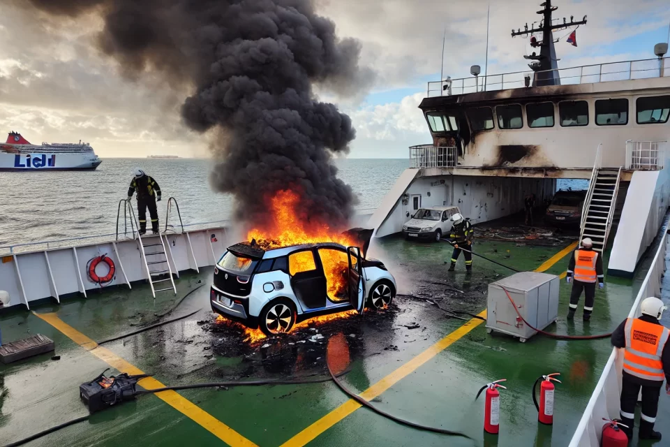 Mobil Listrik Kebakaran