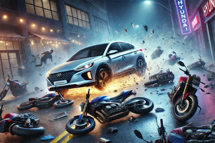 Mobil Listrik Mewah Hyundai Ioniq 5 Ngebut, Hantam Puluhan Motor dan Gerobak Tahu Bulat di Tanjung Priok