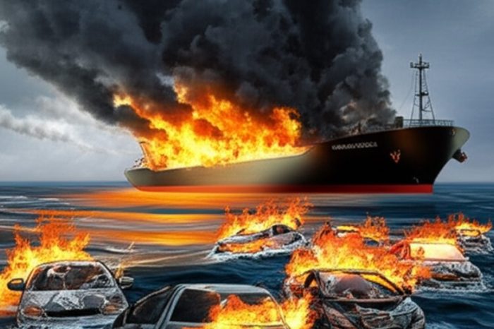 Kapal Kargo Terbakar di Laut Pasifik, 800 Mobil Listrik Jadi “Tersangka Utama”