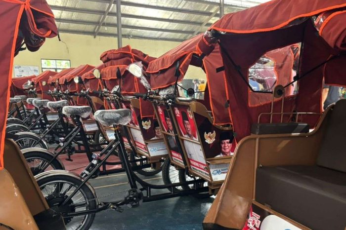 100 Becak Motor Listrik Kiriman Presiden Mendarat di Brebes